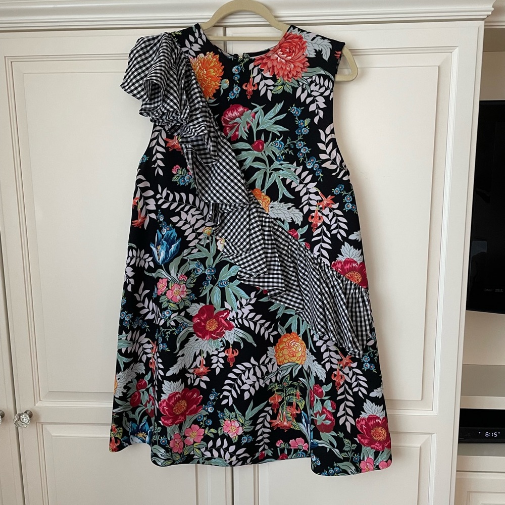 House of Holland gingham frill shift dress in great condition size UK 14